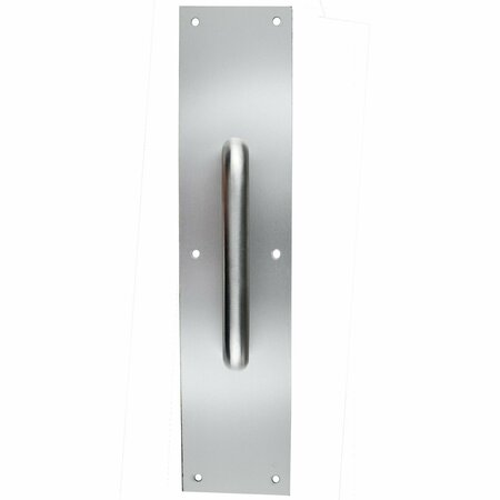 TRANS ATLANTIC CO. 4 in. x 16 in. Stainless Steel Pull Plate with Round Pull GH-PP5425-US32D